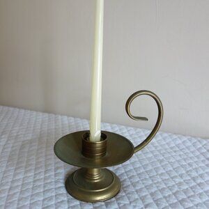Vtg FRITZ BRASS Hong Kong Candlestick Holder Chamberstick